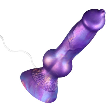 Purple Silicone Dog Knot Squirting Dildo