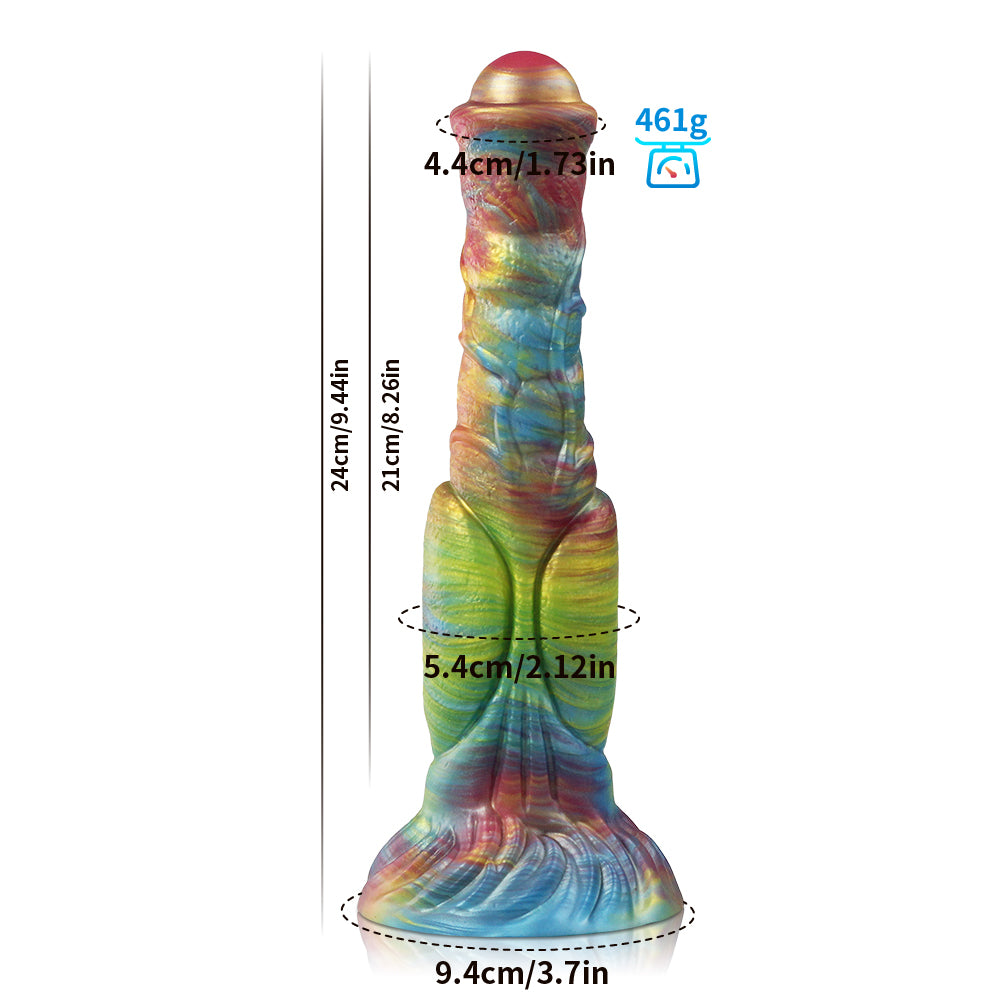 9 Inch Fantasy Rainbow Horse Dildo