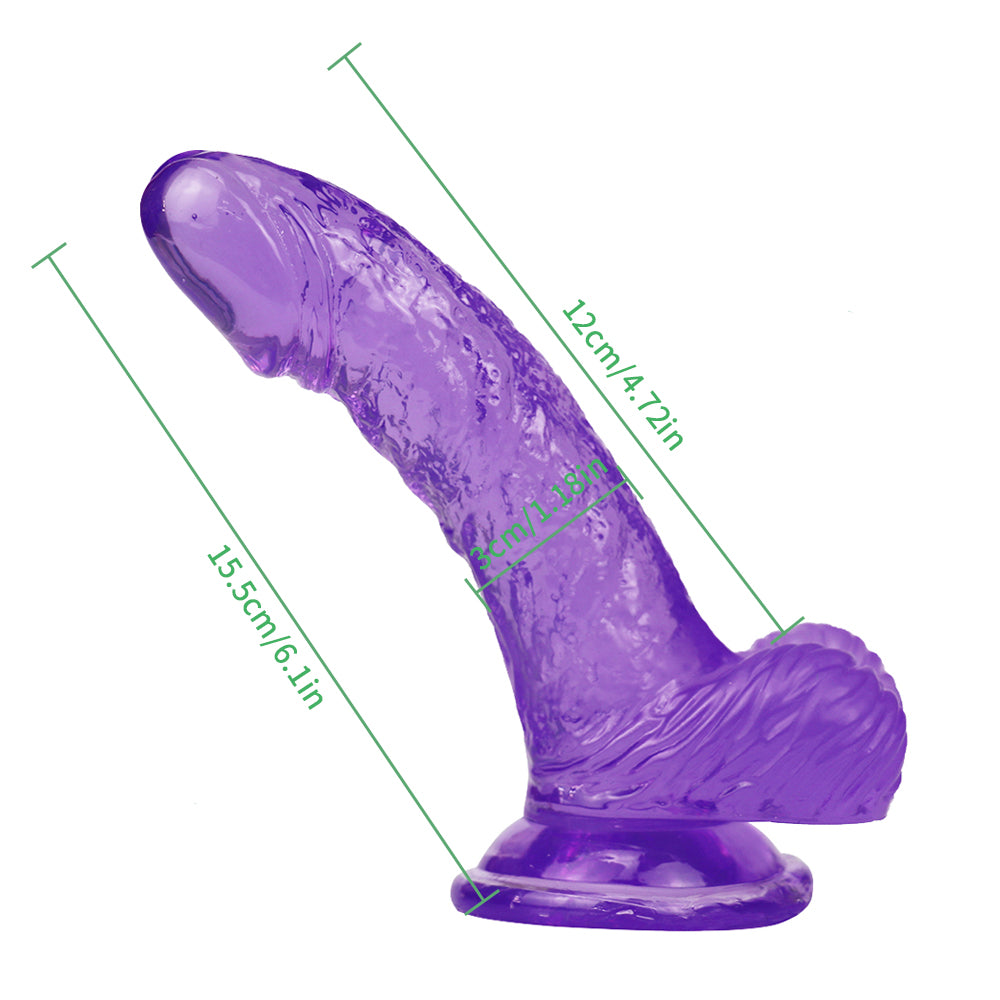 Small Purple Curved G-spot Jelly Dildo