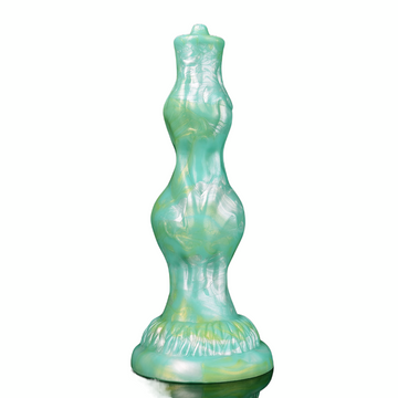 8 Inch Silicone Green Double Knot Dog Dildo