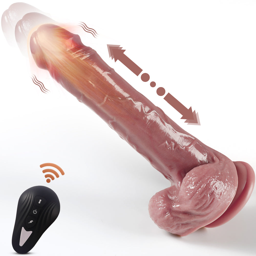 Flesh Silicone Vibrating Realistic Thrusting Dildo