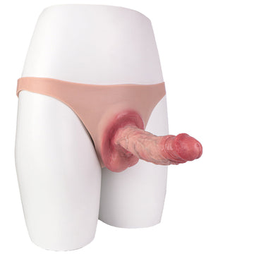 7 Inch Silicone Triangle Hollow Dildo Panties