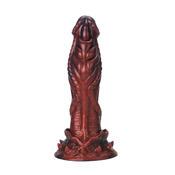 8 Inch Red Textured Fantasy Dragon Dildo