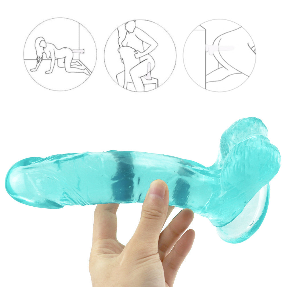 7 Inch Green Clear Jelly Dildo