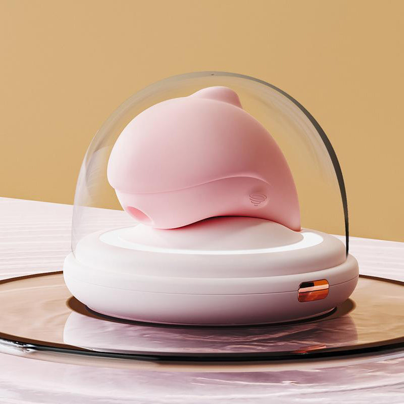 Pink Smart Heating Small Dolphin Vibrator