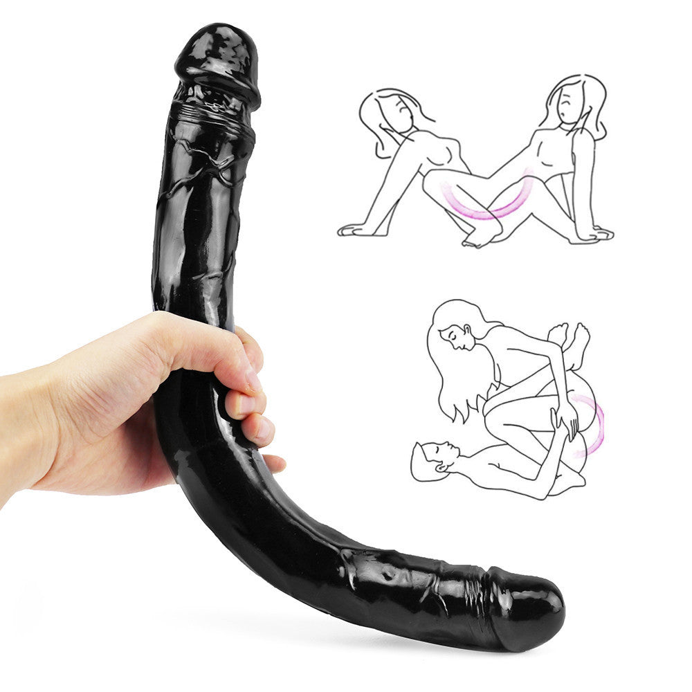 15 Inch Long Black Double Dildo