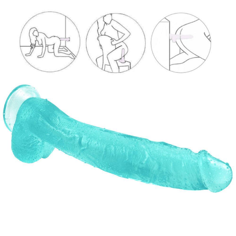 10 Inch Crooked Mouth Green Jelly Dildo
