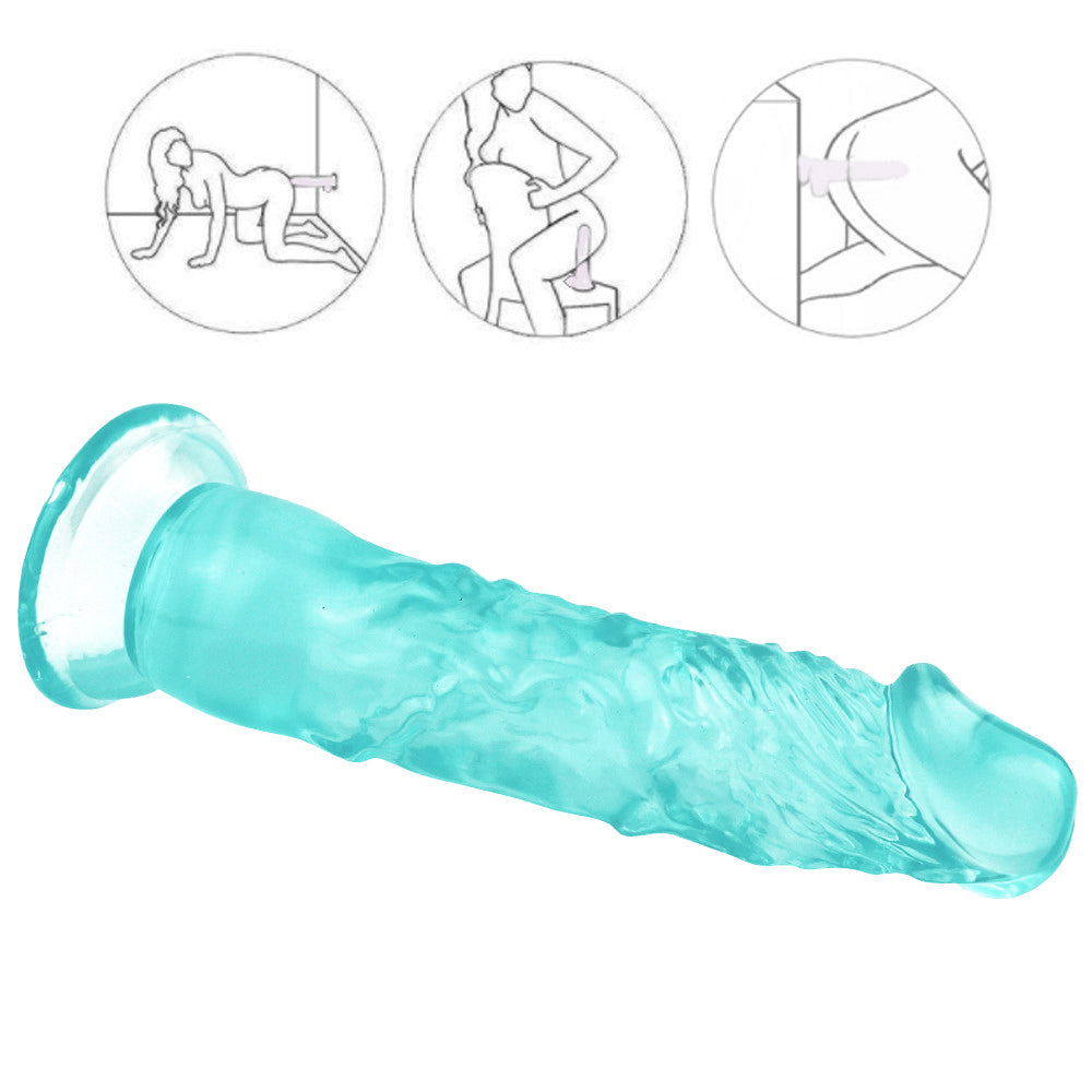 8 Inch Extra Straight Green Jelly Dildo