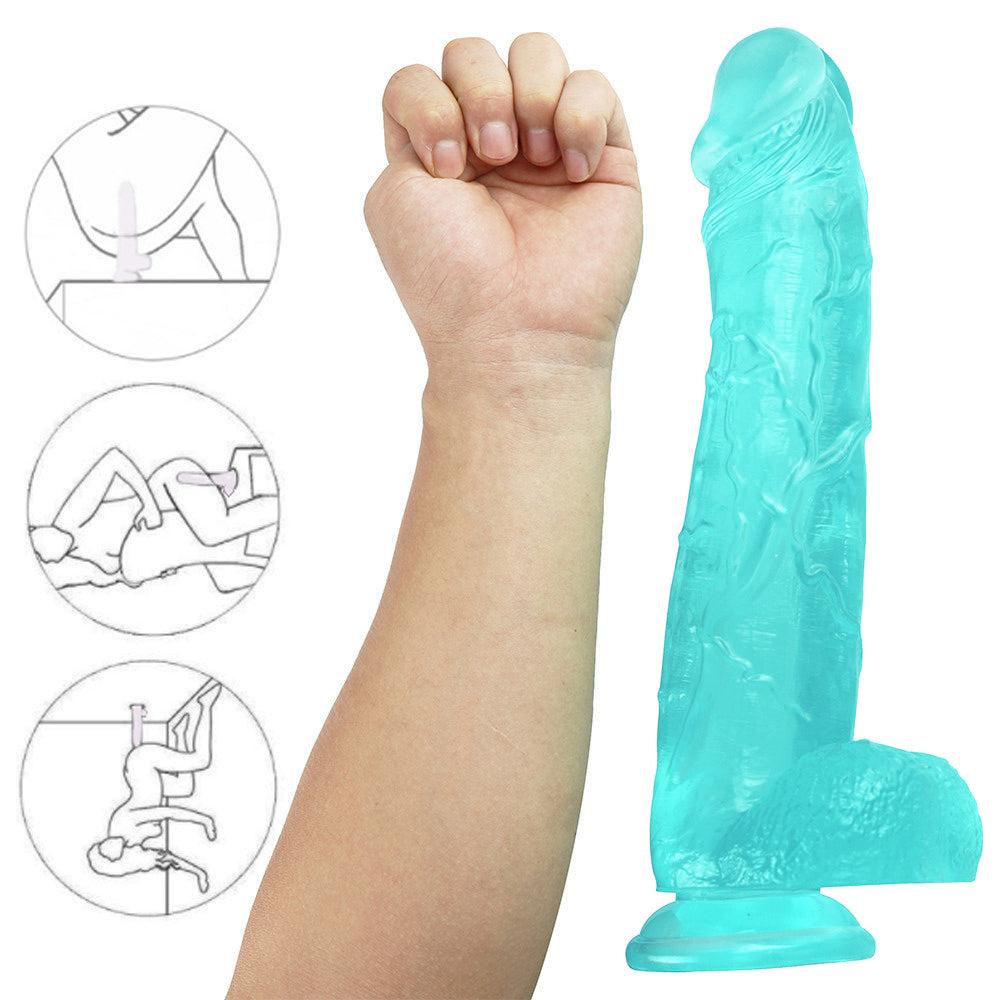 12 Inch Green Huge Thick Clear Jelly Dildo