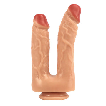 8 Inch Silicone Realistic Double Penetration Dildo