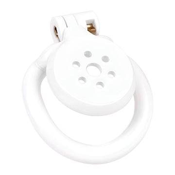 White Resin Male Flat Chastity Cage