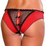 Load image into Gallery viewer, satin crotchless panties red plus size women