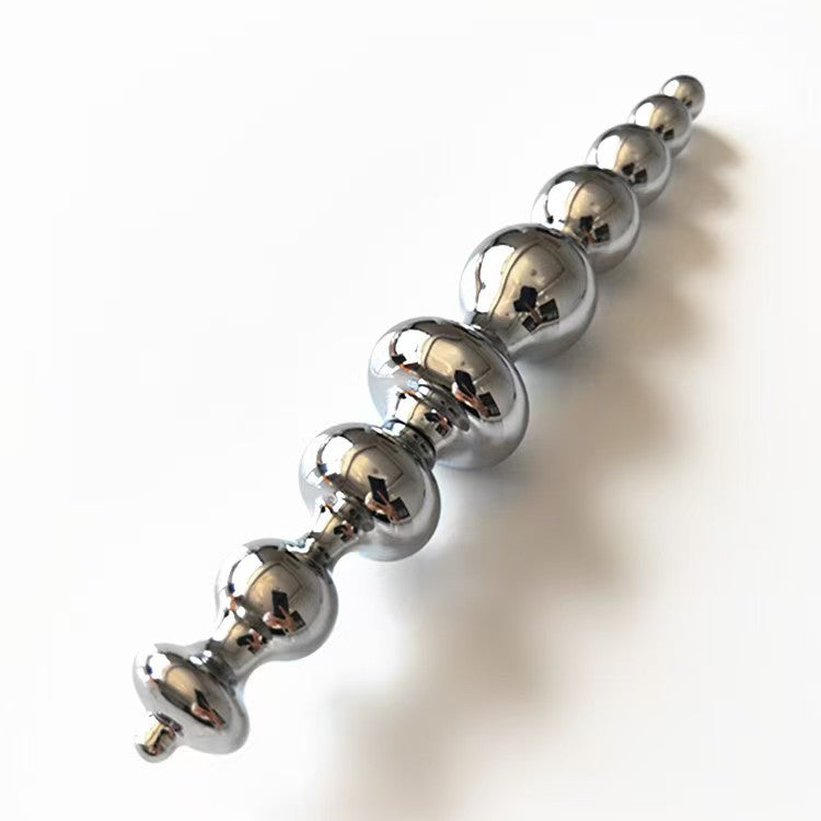 Double Head Beaded Anal Sex Toy Metal Dildo