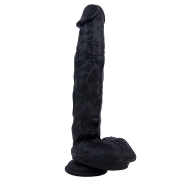 10 Inch Large Silicone Realistic Black Dildo