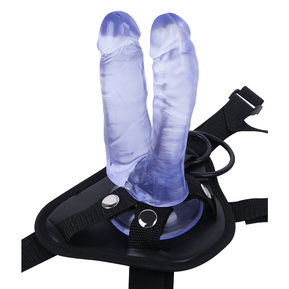 Blue Strap On 7 Inch Double Penetration Dildo