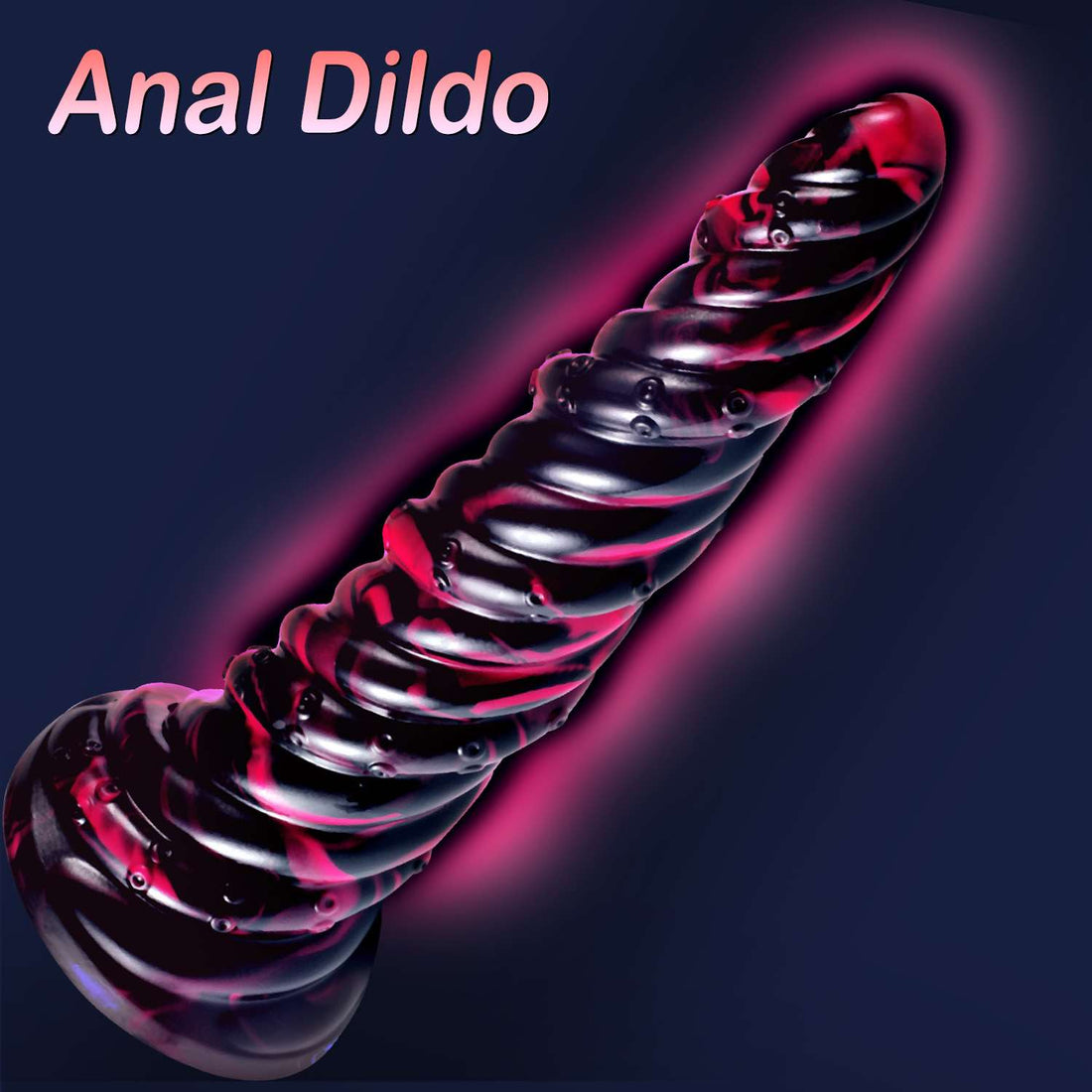 10 Inch Black Red Alien Tapered Textured Dildo