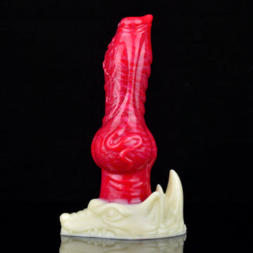7 Inch Platinum Silicone Red Wolf Dildo