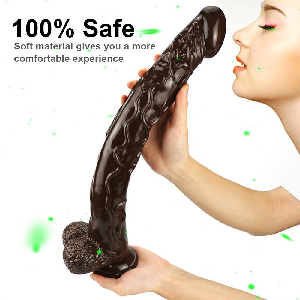 16 Inch Huge Long Coffee Anal Dildo