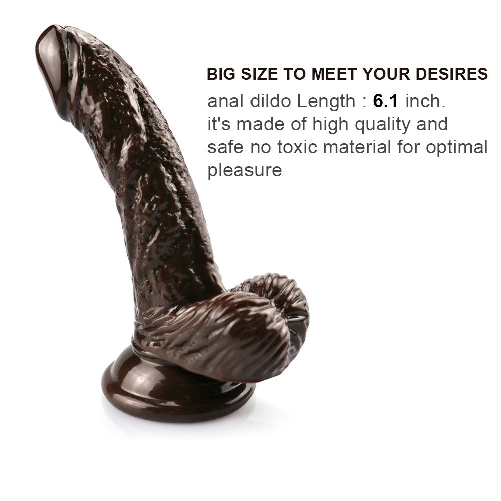Brown 6 Inch Small Suction Cup Dildo