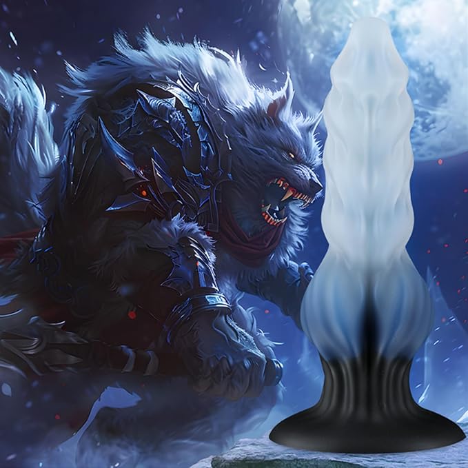 Fantasy Ice Wolf Rib Silicone Knot Dildo