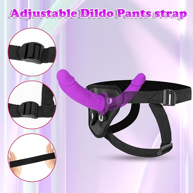 Adjustable Purple Soft Double Sided Strap On Dildo