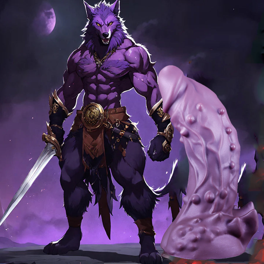 Purple Fantasy Werewolf Thick Spiked Dildo