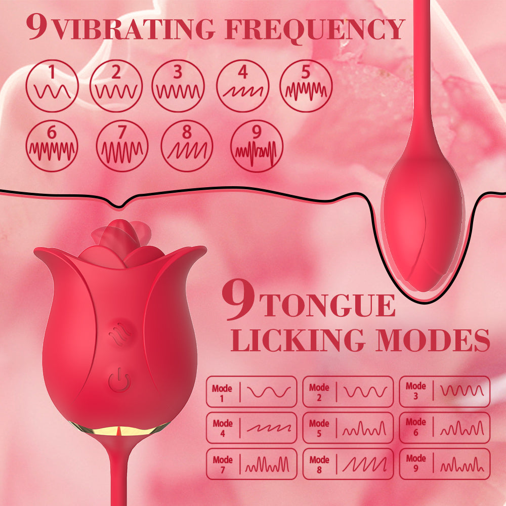 Red Dual Ended G-spot Clitoris Vibrator Rose Toy