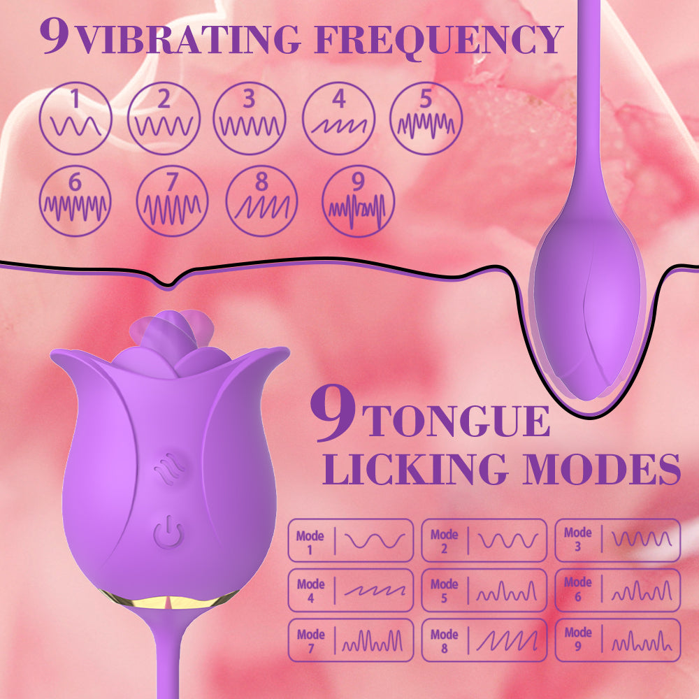 Purple Dual Ended Rose Toy Egg Vibrator
