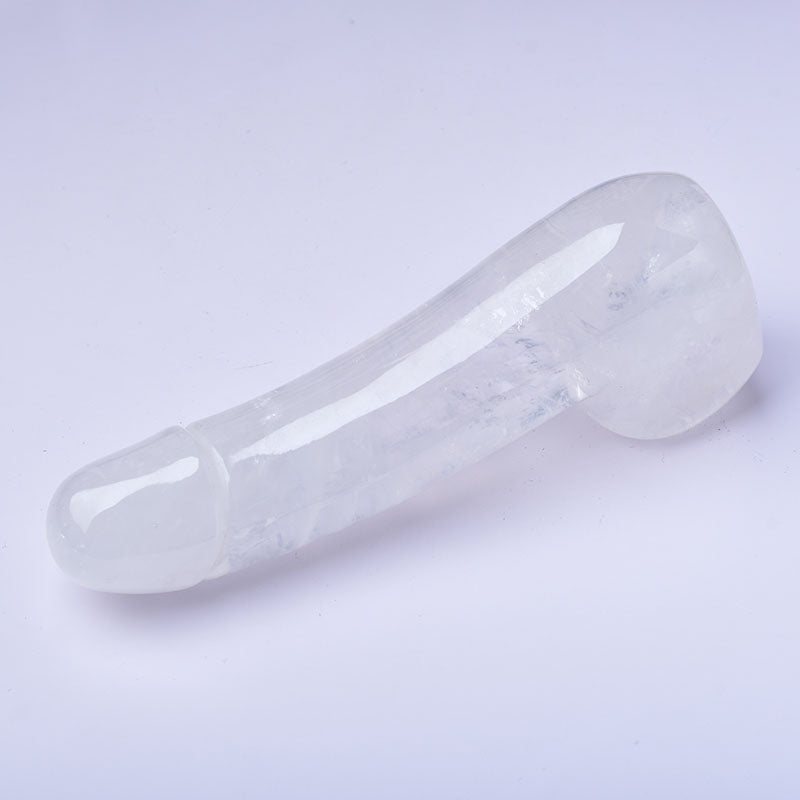 White Jade Quartz gemstone Crystal Dildo