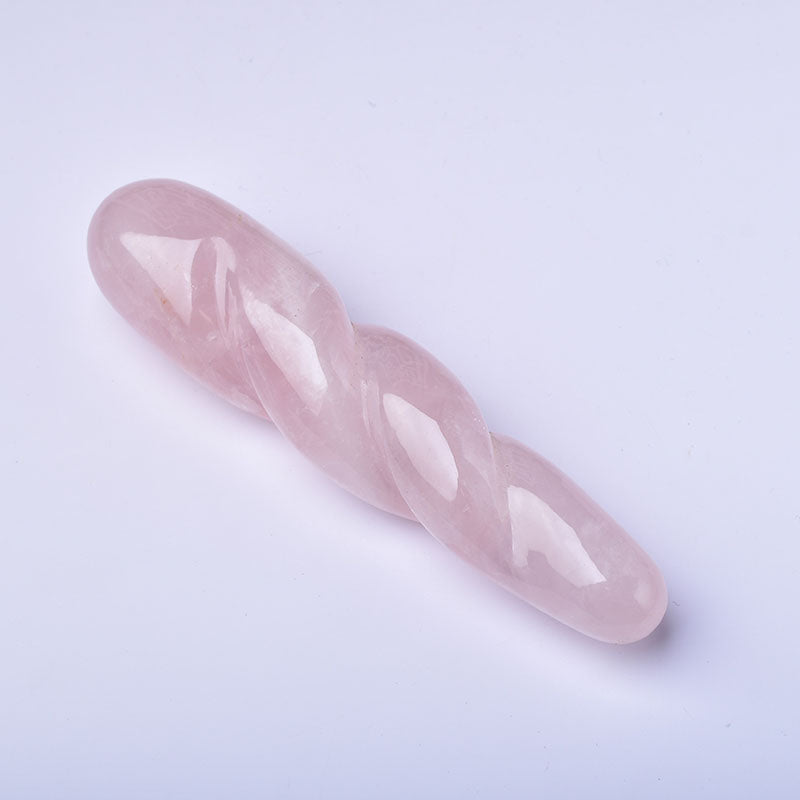 Thread Smooth Rose Quartz Crystal Dildo