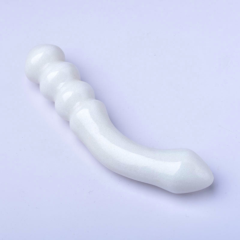 Aventurine Beaded Curved Anal Crystal Dildo