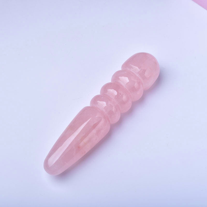 Smooth Dildo Four Ring Pink Crystal Dildo