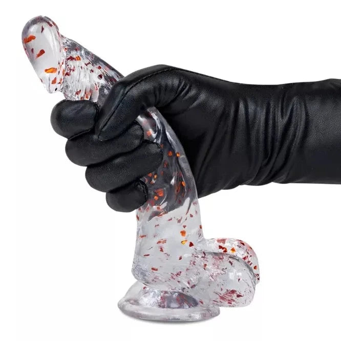Clear Confetti Dildo 8 Inch Curved
