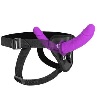 Adjustable Purple Soft Double Sided Strap On Dildo
