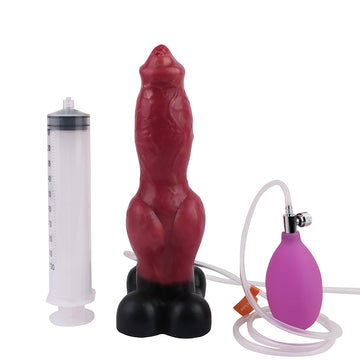 9 Inch Red Fantasy Dog Squirting Dildo