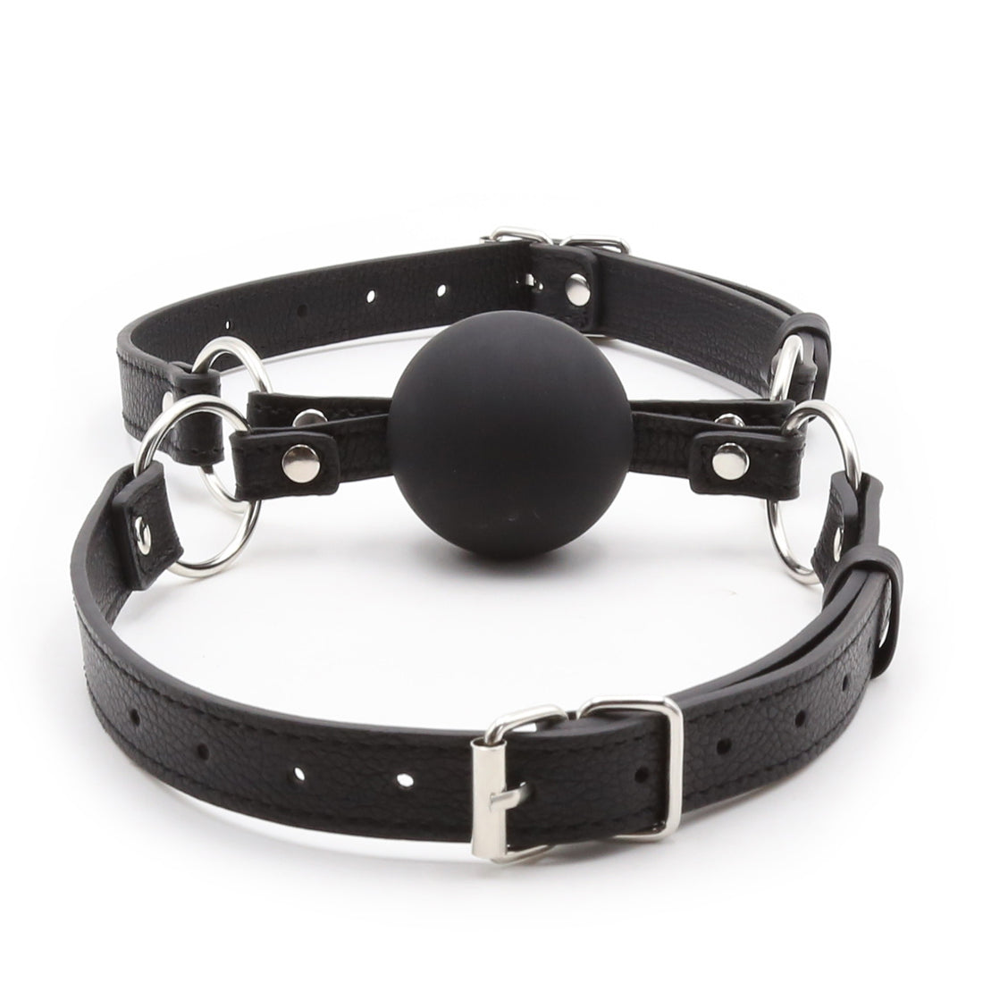 Double Ball Gag Black Adjustable Sex Toy