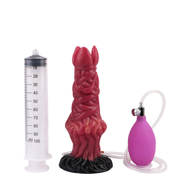 8 Inch Red Alien Squirting Dildo