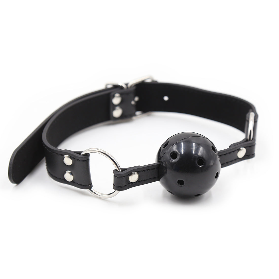 BDSM Toys Black Leather Adjustable Ball Gag