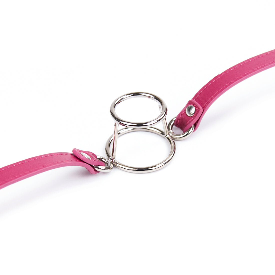 Adjustable Pink O Ring BDSM Metal Gag