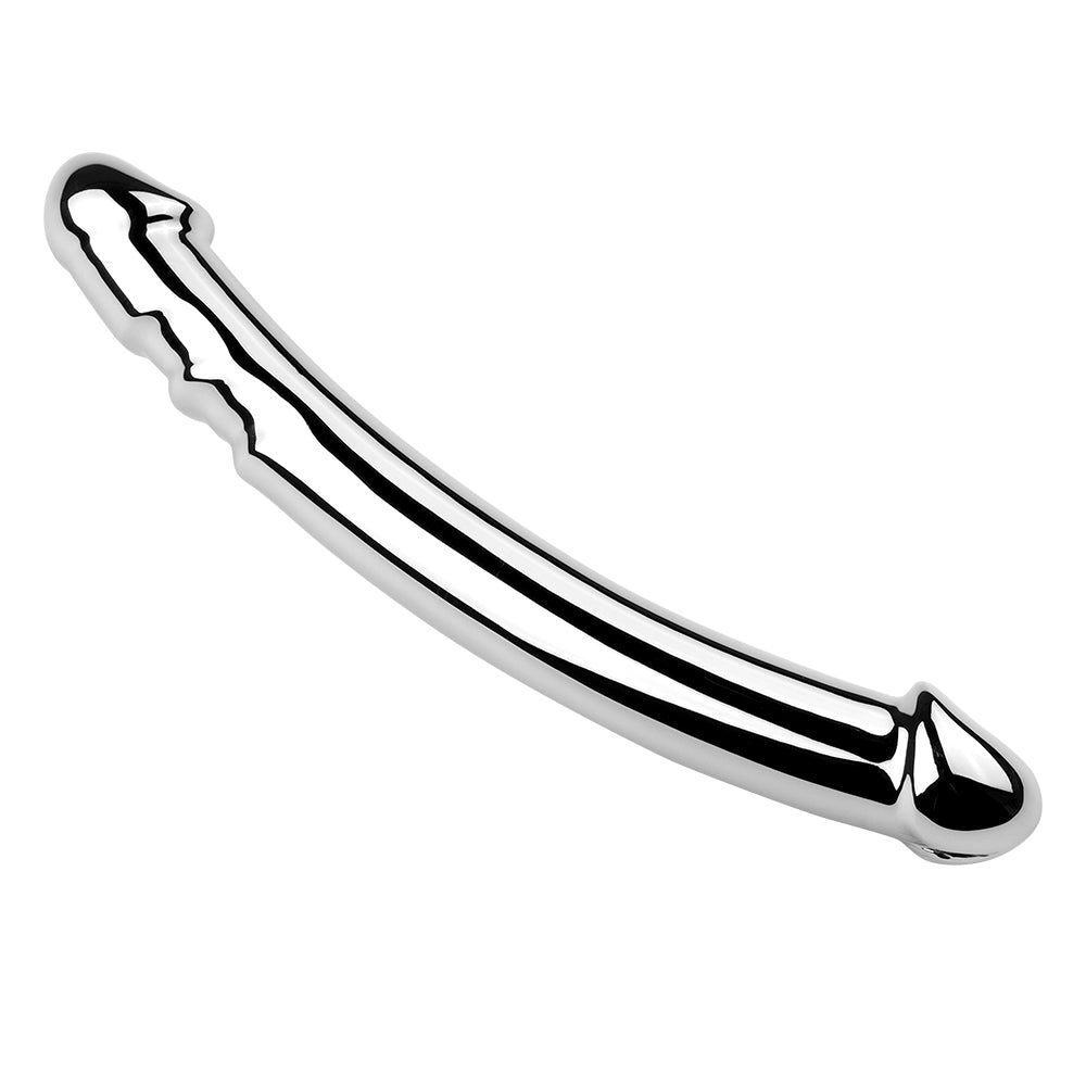 Silver Dildo Smooth Double Headed Metal Dildo