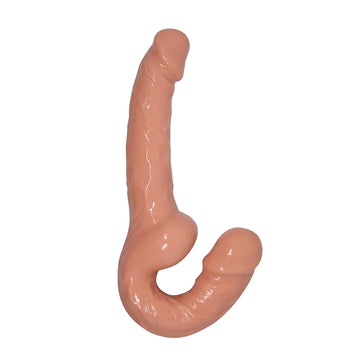 Flesh Lesbian Realistic Double Head Strapless Dildo