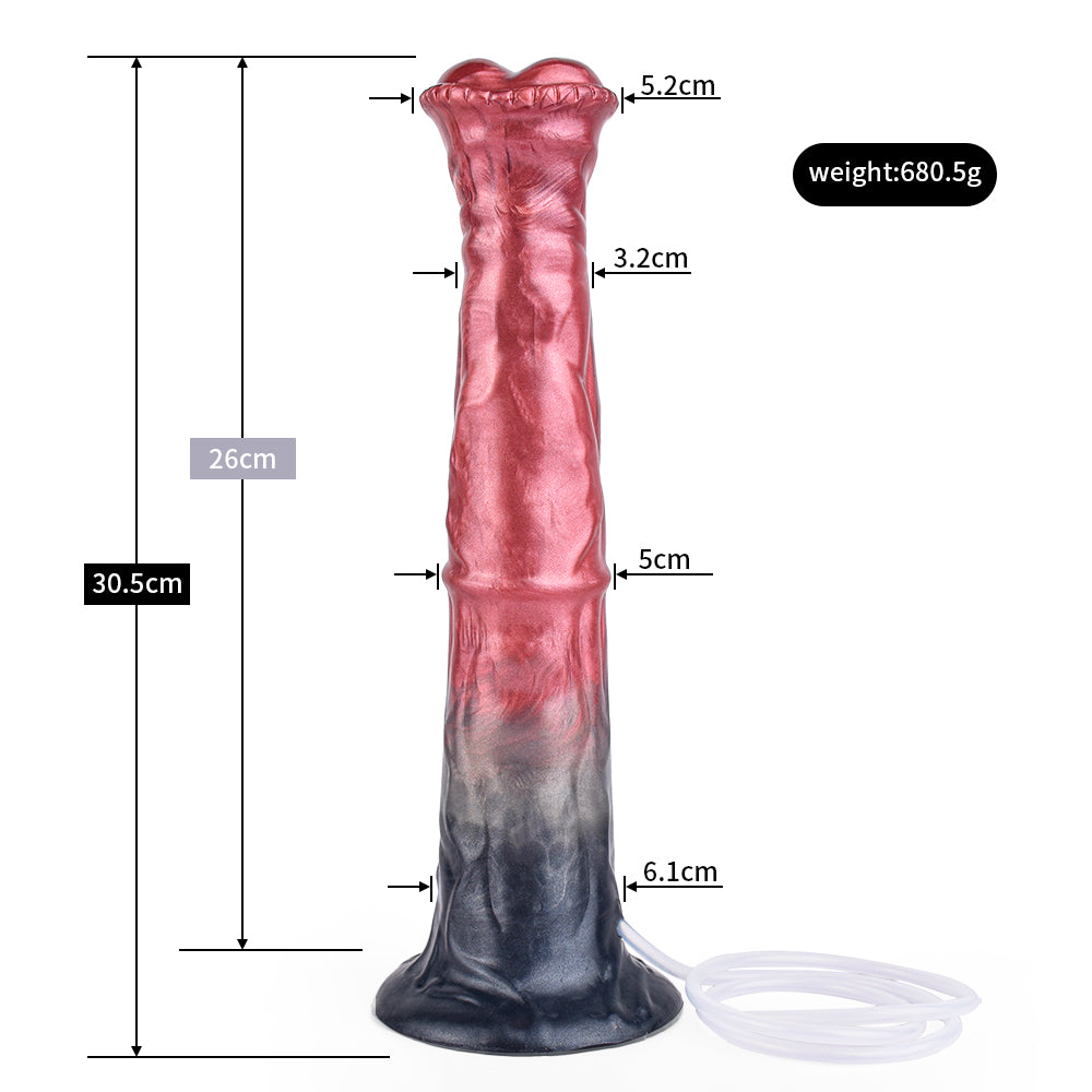 12 Inch Long Fantasy Ejaculation Horse Dildo