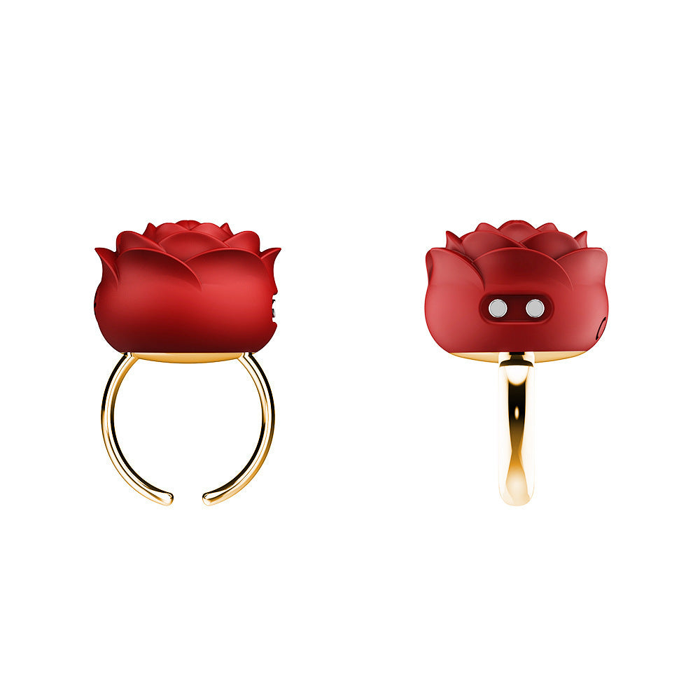 Mini Clitoral Vibrating Finger Ring Rose Toy – ＳＴＳ
