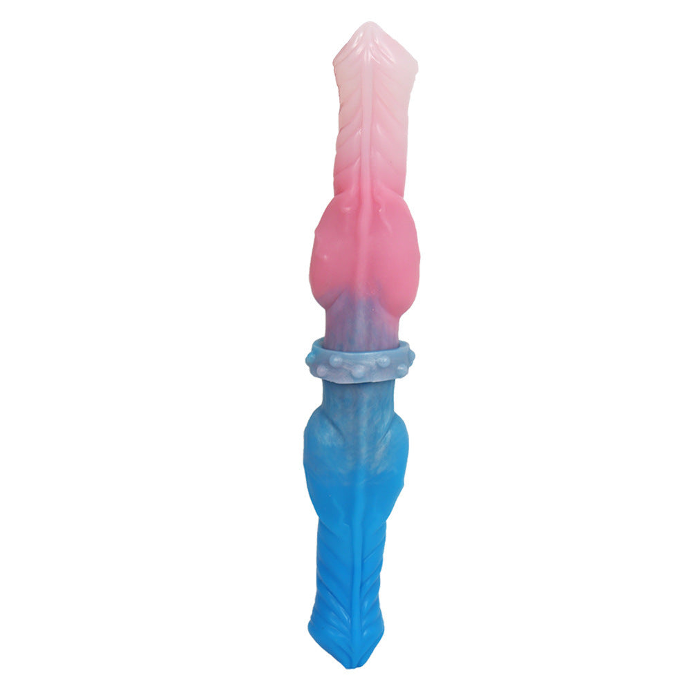 Blue Pink Double Knot Horse Double Dildo
