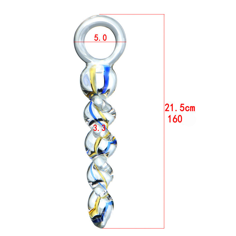 Corkscrew Dildo Glass Pull Butt Plug