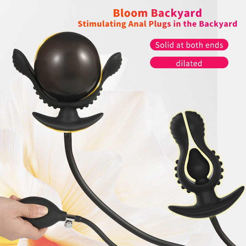 Inflatable Anal Dildo Black Bulge Stimulation