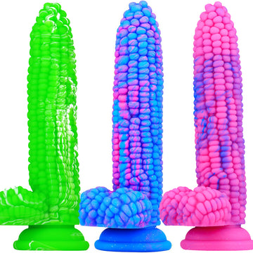 8 inch Liquid Silicone Colorful Corn Dildo