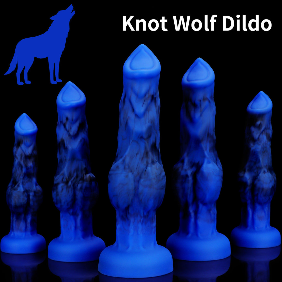 Blue Fantasy Wolf Knot 10 Inch Animal Dildo