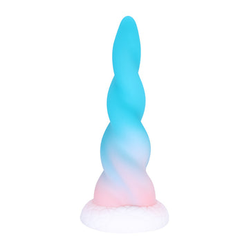Blue Silicone Suction Cup Unicorn Dildo
