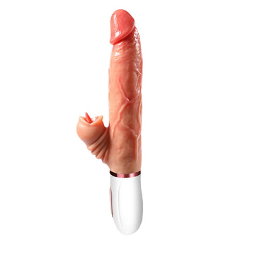 With Handle Rabbit Vibrating Thrusting Dildo